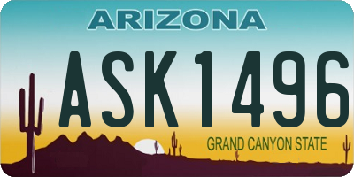 AZ license plate ASK1496
