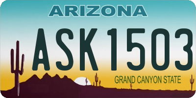 AZ license plate ASK1503