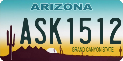 AZ license plate ASK1512