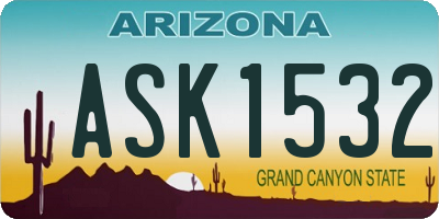 AZ license plate ASK1532