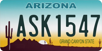 AZ license plate ASK1547