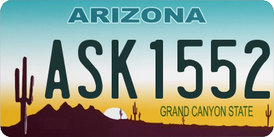 AZ license plate ASK1552