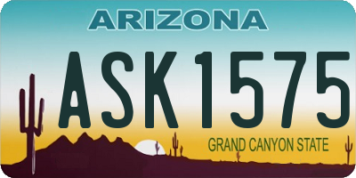 AZ license plate ASK1575