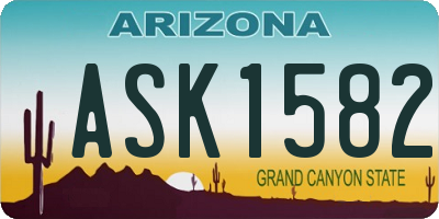 AZ license plate ASK1582