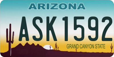 AZ license plate ASK1592