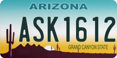 AZ license plate ASK1612