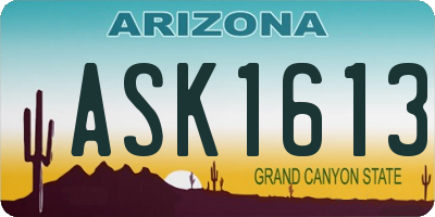AZ license plate ASK1613