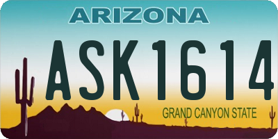 AZ license plate ASK1614