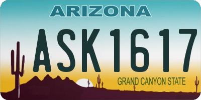 AZ license plate ASK1617