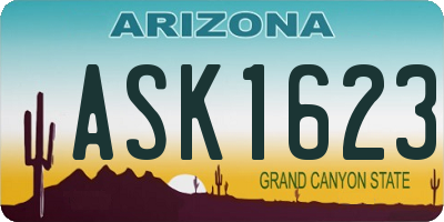 AZ license plate ASK1623
