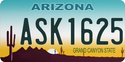 AZ license plate ASK1625