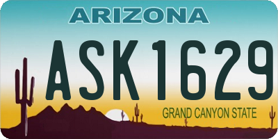 AZ license plate ASK1629