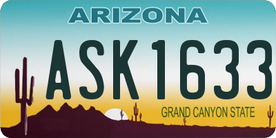 AZ license plate ASK1633