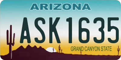 AZ license plate ASK1635