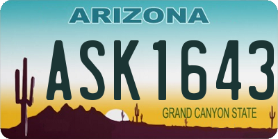 AZ license plate ASK1643