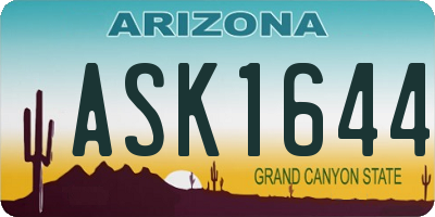 AZ license plate ASK1644