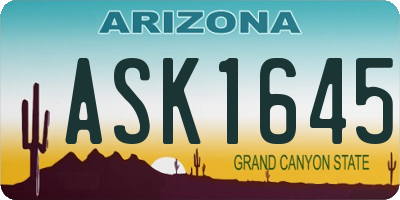 AZ license plate ASK1645