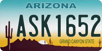 AZ license plate ASK1652