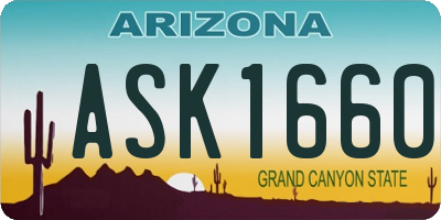 AZ license plate ASK1660