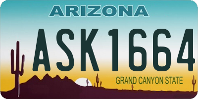 AZ license plate ASK1664