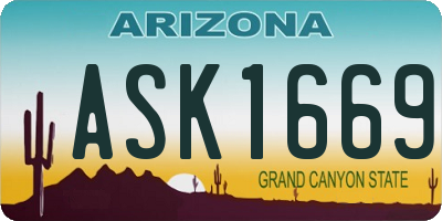 AZ license plate ASK1669