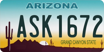 AZ license plate ASK1672