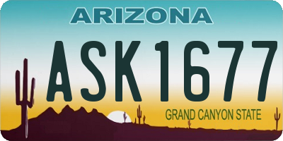 AZ license plate ASK1677