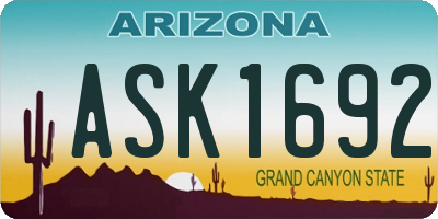 AZ license plate ASK1692
