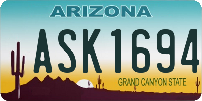 AZ license plate ASK1694
