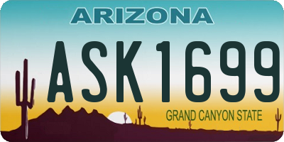 AZ license plate ASK1699