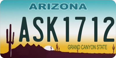 AZ license plate ASK1712