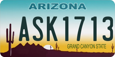 AZ license plate ASK1713