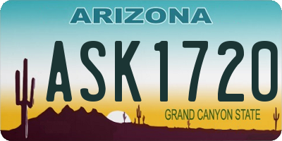 AZ license plate ASK1720