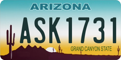 AZ license plate ASK1731