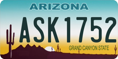 AZ license plate ASK1752