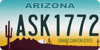 AZ license plate ASK1772