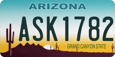 AZ license plate ASK1782