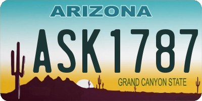 AZ license plate ASK1787