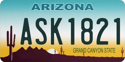 AZ license plate ASK1821