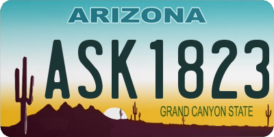 AZ license plate ASK1823