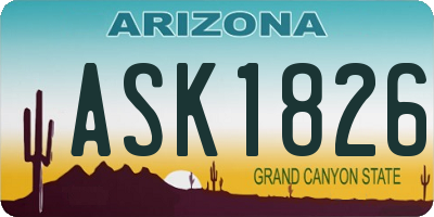 AZ license plate ASK1826
