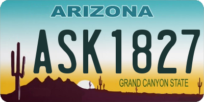 AZ license plate ASK1827