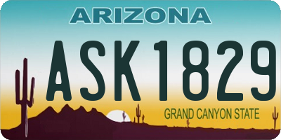 AZ license plate ASK1829