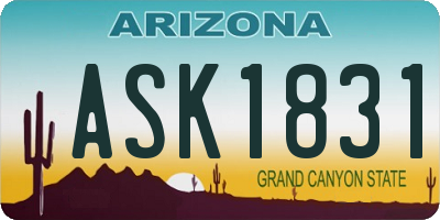 AZ license plate ASK1831