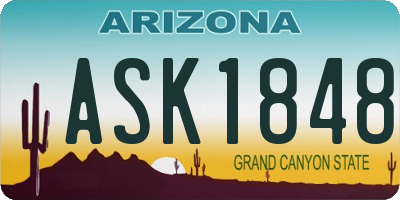 AZ license plate ASK1848
