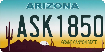 AZ license plate ASK1850