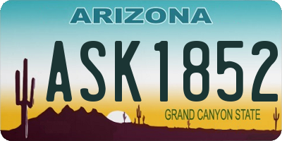 AZ license plate ASK1852