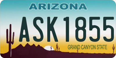 AZ license plate ASK1855