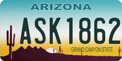 AZ license plate ASK1862