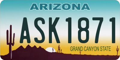 AZ license plate ASK1871